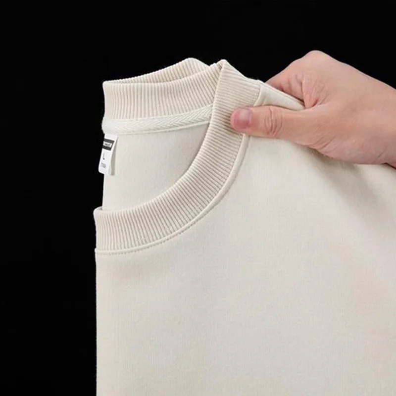 350g Mens Winter Cotton Crew Neck Oversized Hoodies Plain Customized Print Fashion Sweatshirts Quality High Street Man Top 250110Z