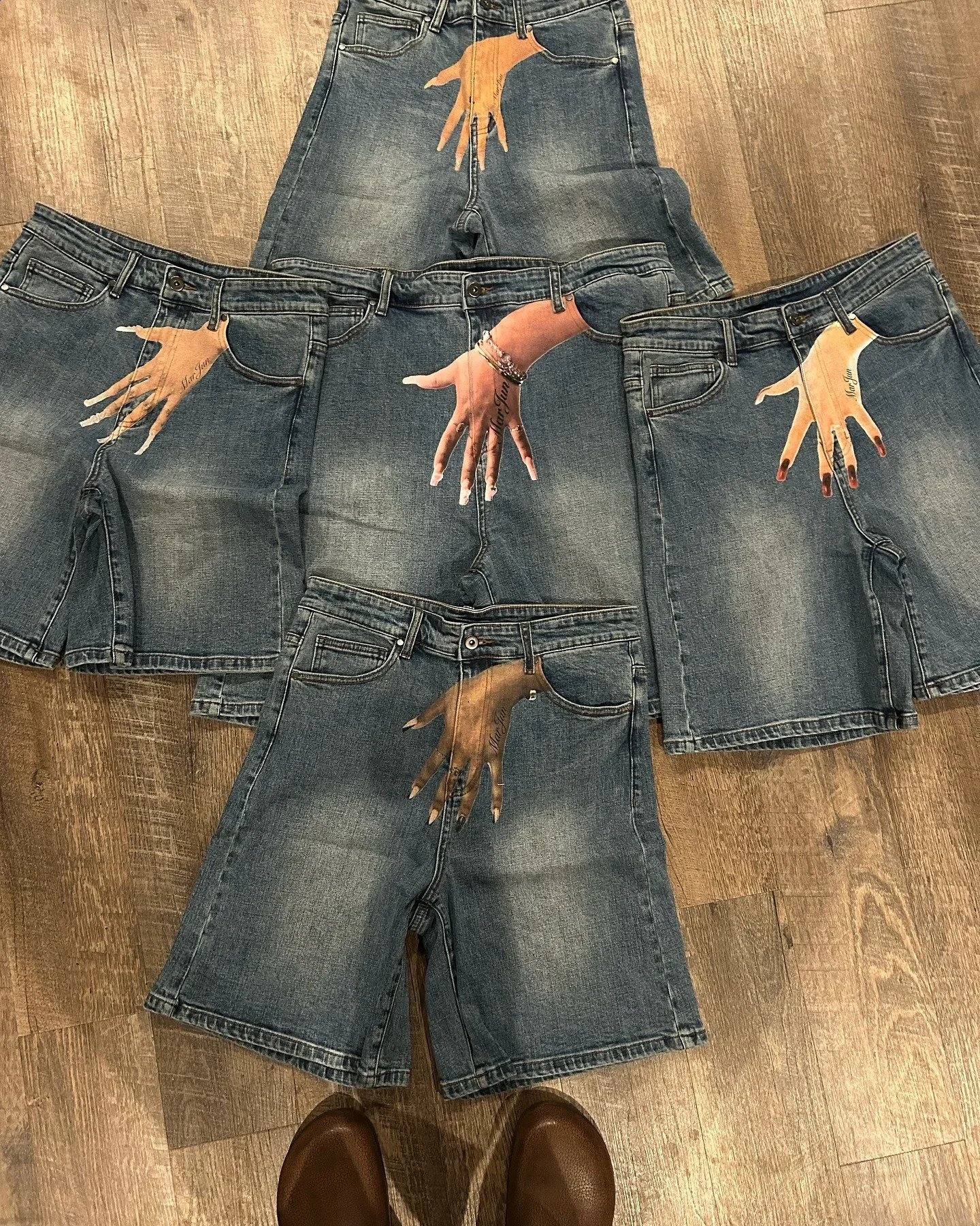 Vintage Blue Baggy Denim Gym Shorts Harajuku Hip Hop Y2K Shorts Pants Mens Graphic Print Gothic Sweatpants Shorts 250118