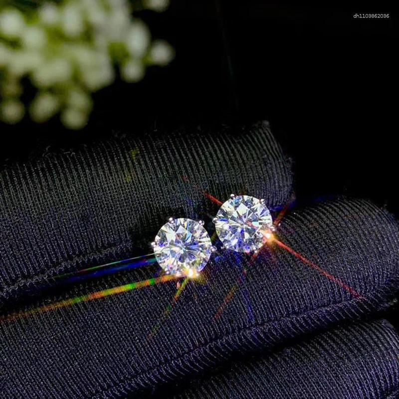 Stud Earrings Real 0.1ct-3ct D Color Certified Moissanite Diamond For Woman 925 Sterling Silver Wedding Luxury Fine Jewelry