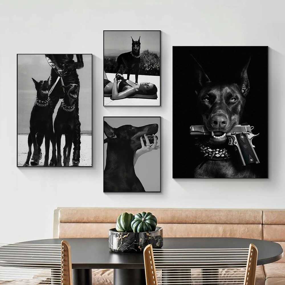 Fashion Sexy Man Wall Art Poster Leopard Dog Art Print Luxury Brand Car Canvas Painting Modern Pictures Living Ro He Decor Y250122