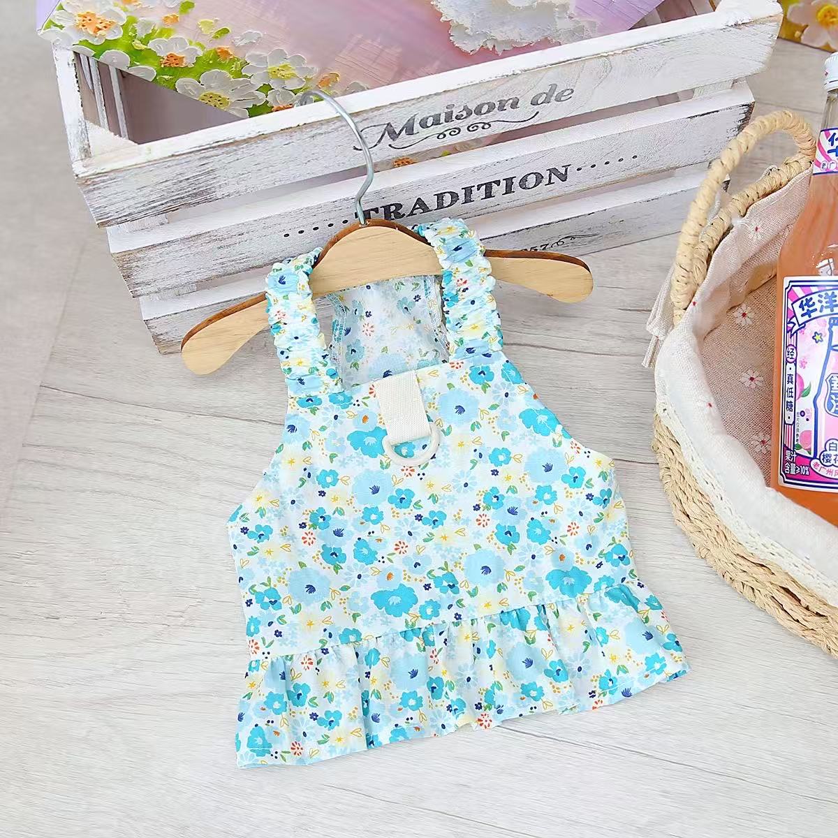 Pet Clothing, Pet Dog Strap Princess Skirt, Pet Dog Clothing Spring/Summer New Collection, 23 Short Board Chest Back Skirt