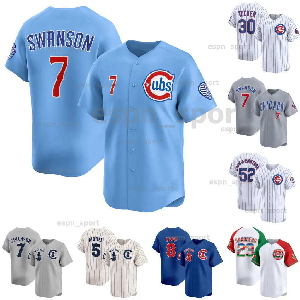 7 Dansby Swanson Kyle Tucker Cubs Jersey 2025 Powder Blues Shota Imanaga Pete Crow-Armstrong Ian Happ Seiya Suzuki Nico Hoerner Marcus Stroman Sammy Sosa Nico Hoerner