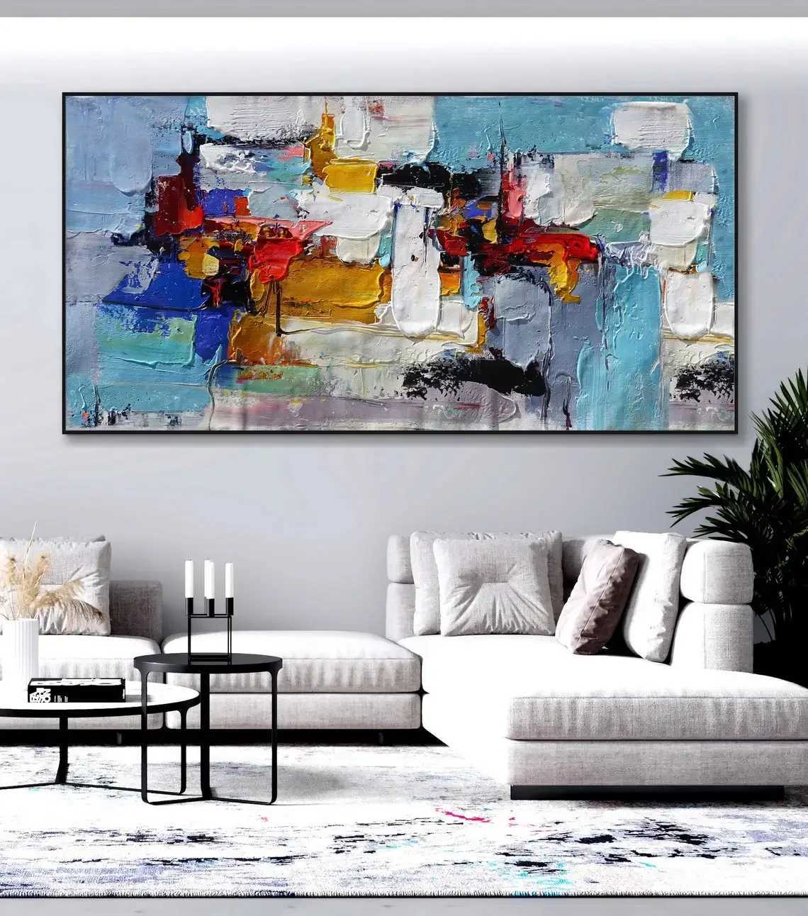 Scandinavian Abstract Wall Art Impressionism 3D Texture HD Canvas Oil Painting Poster Print A Bedroom Living Room Decoration Y250122