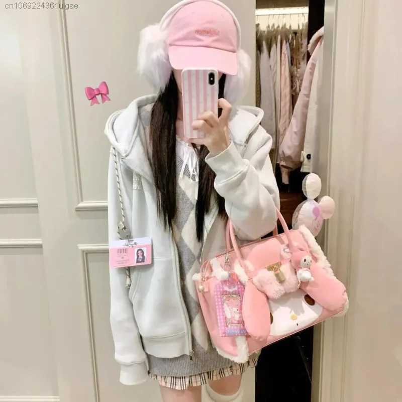 My Melody New Autumn Winter Plush Handbag Exclusive Editi Cute Girl Trendy Tote Bag Casual Versatile Shoder Bag Z250121