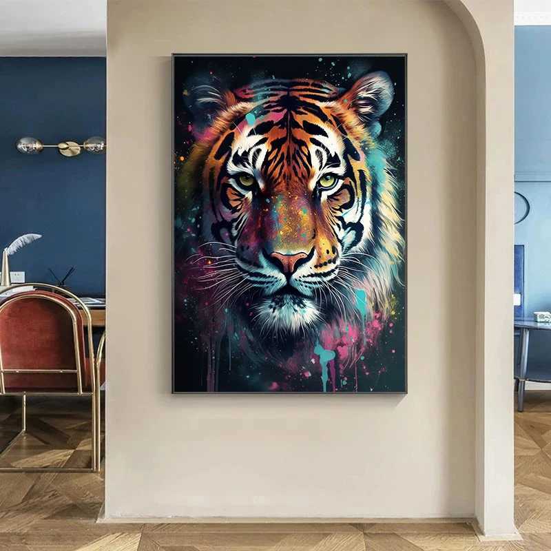 Lion Tiger Portrait Poster Print Giraffe Canvas Painting Abstract Graffiti Wall Art Picture Living Room A Decor Y250122