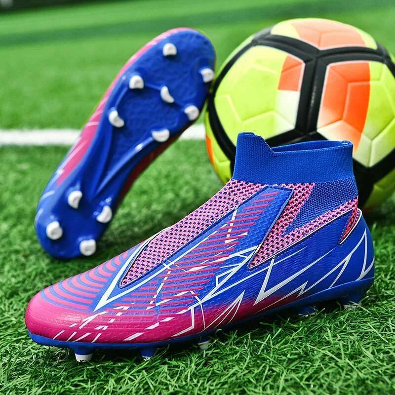 Professional Soccer Shoes For Breathable High Top Football Boots Big Size 47 Non-slip Long Spikes Training Socks Sneaker Men