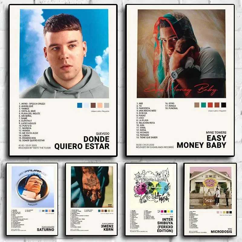 Nordic Rapper Qudo Poster Aesthetics Mora Feid Ela Carrion Rauw janDro sic Album Canvas Print Wall Art Ro Decor Y250122