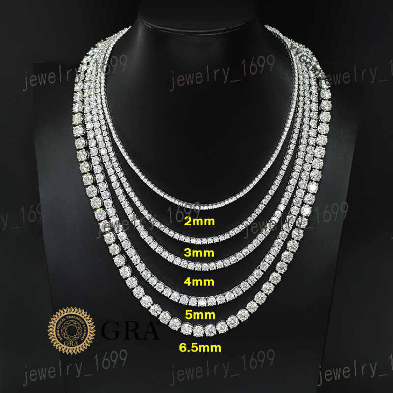 Mama Silver Dainty Moissanite Heart Ladies Men Luxury Women Cuban 925 Silver Women Tennis Moissanite Necklace