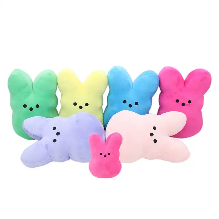 15cm mini Easter Bunny Peeps Plush doll pink blue yellow purple rabbit dolls for childrend cute soft plush toys FY7815 0122