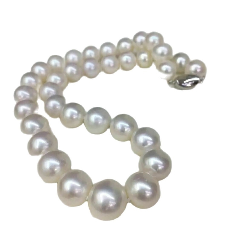 Gorgeous AAAA 8-9mm round south sea white natural pearl necklace 18 inch250122bj