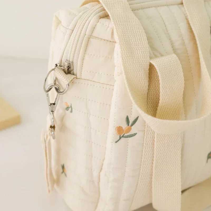 Cute Bear Baby Stroller Nappy Bag Korea Embroidery Flower Mommy Bag Soft Maternity Portable Shoulder Pack Baby Diaper OrganizerC250326