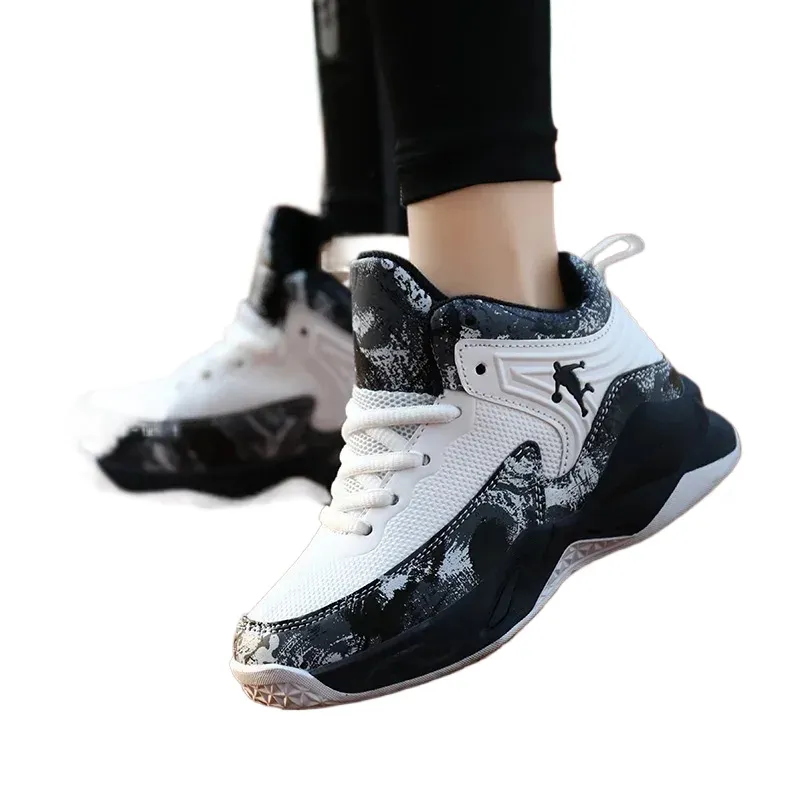 Boys Basketball sneaker for Kids Thick Sole Non-slip Children Sports Shoes Child Boy Basket Trainer Shoes Z 4.2-1