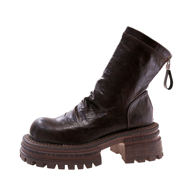 Women Fashion Design Thick Sole Versatile Short Boots hot Triple Black Brown Free shipping