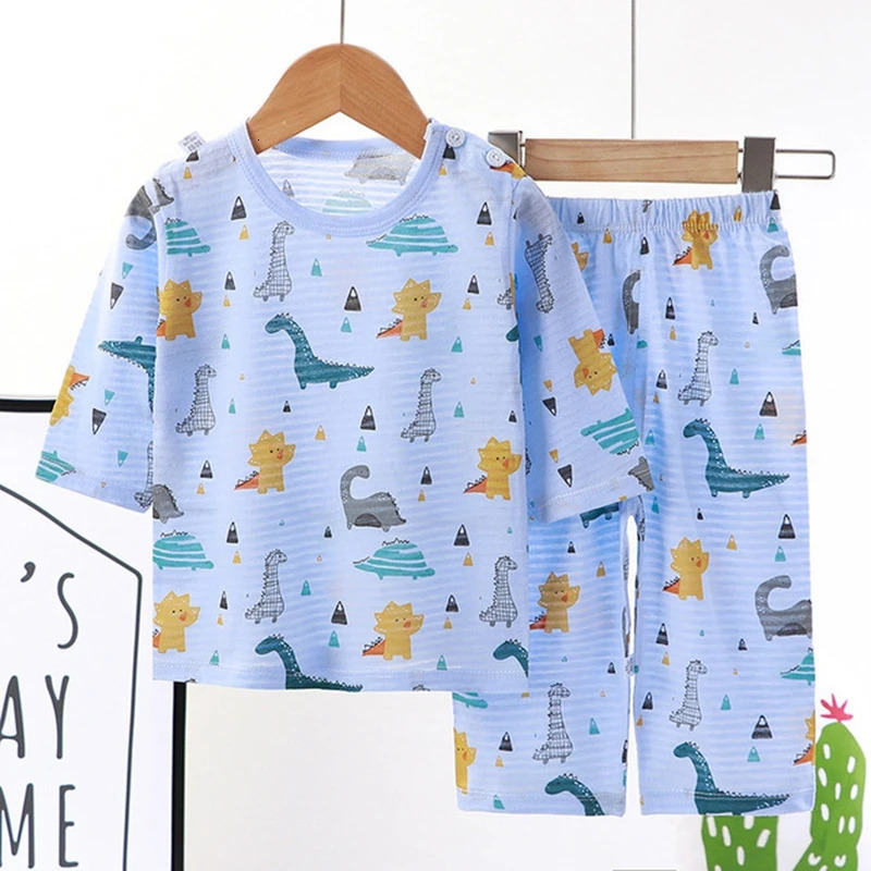 Summer Cotton Pajamas Set for Kids Baby Pajamas for Boys and Girls Long Sleeve Breathable Cat Rabbit Animal Clothes 250121