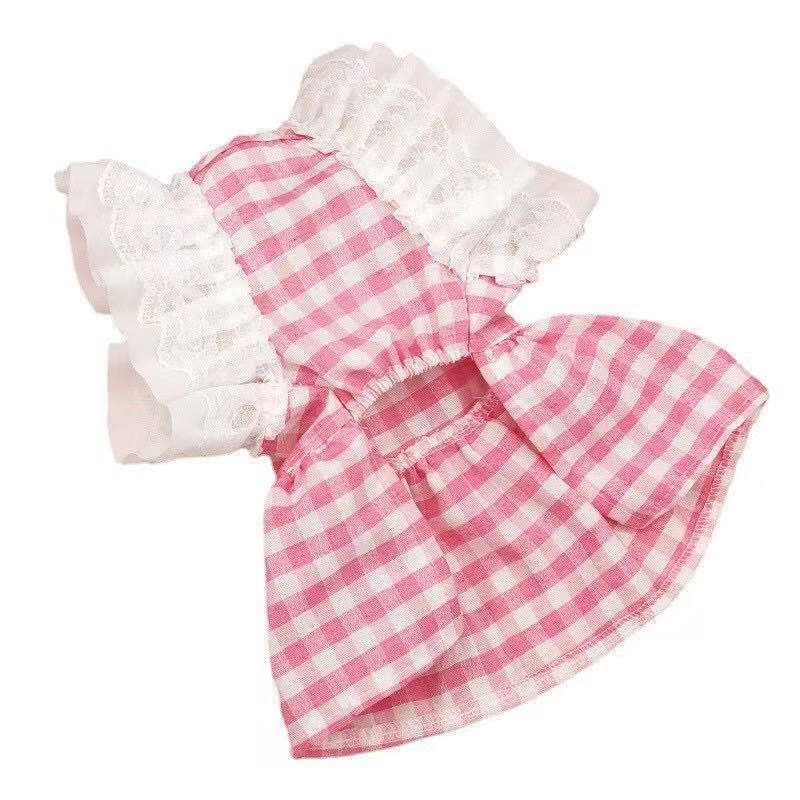 Spring/Summer Thin Breathable Dog Skirt Lace Chiffon Cute Princess Skirt Cat Two Leg Pet Clothing