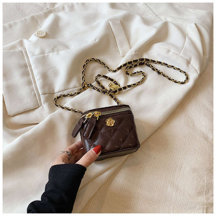 Mini Crossbody Golden Ball Square Box Design, hot Versatile Camellia Small Waste Bag - Perfect for Everyday Use