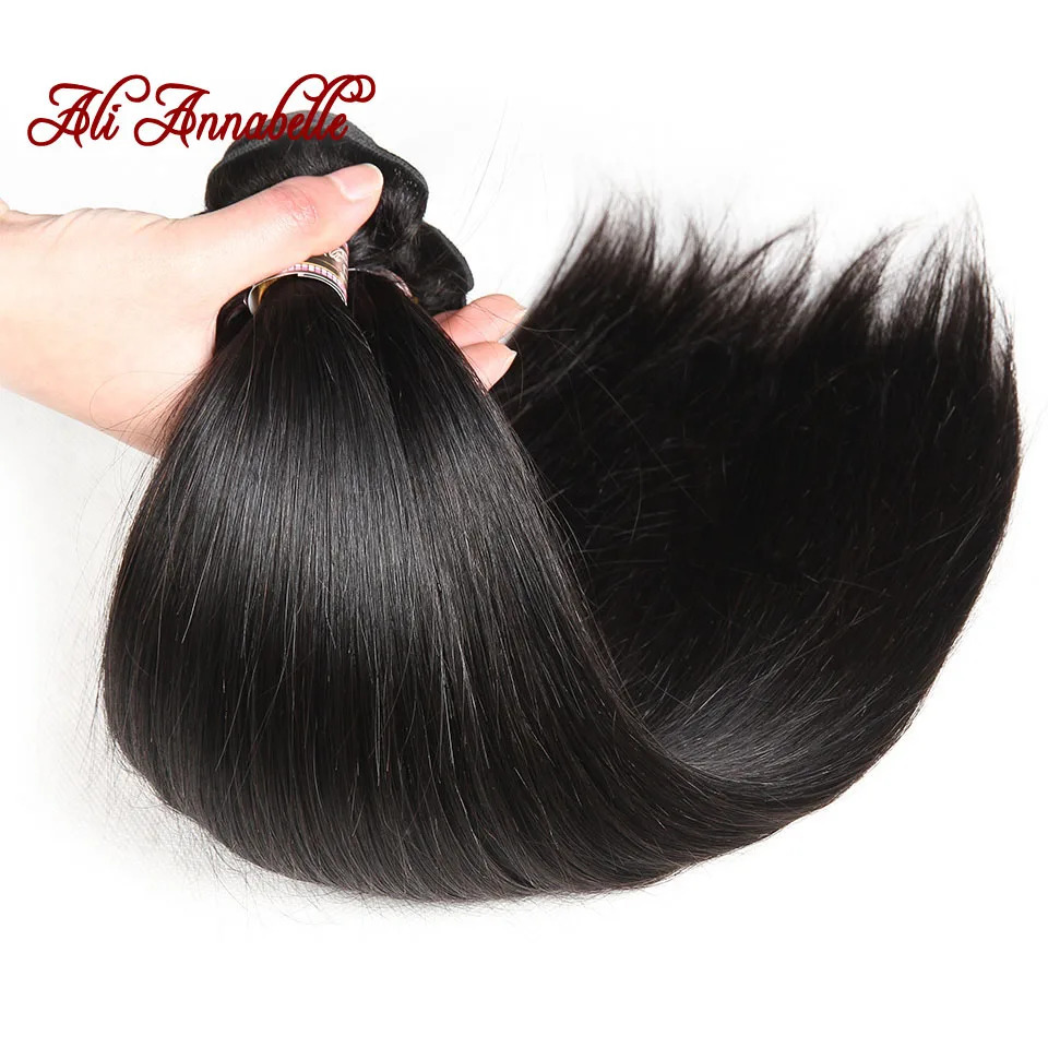 ALI ANNABELLE Straight Hair Bundles Human Hair Bundles 30 28 26 Inch 1 3 4 Bundles Deals Natural Brazilian Hair Weave Bundles 250121