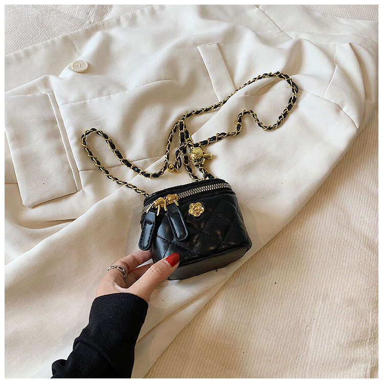 Mini Crossbody Golden Ball Square Box Design, hot Versatile Camellia Small Waste Bag - Perfect for Everyday Use