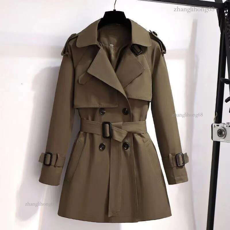 Women's Trench Coats Autumn Winter Elegant Women Double Breasted Solid Coat Vintage Turn-Down Collar Loose With Belt 3XL