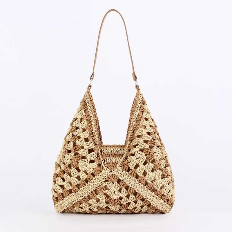 2025S Women Str Large Capacity Vintage Vacation Bag Everything Casual Handbag Designer Hollow Summer Beach Ba250222 Shoulder crossbody bag women bag