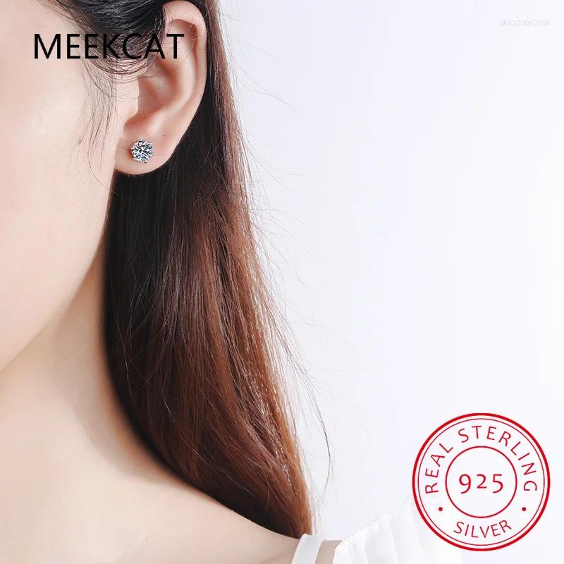 Stud Earrings Real 0.1ct-3ct D Color Certified Moissanite Diamond For Woman 925 Sterling Silver Wedding Luxury Fine Jewelry