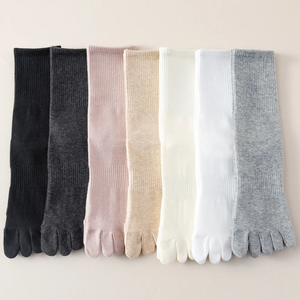 3 Pairs Toe Socks Women Autumn Winter Five Finger Socks Sports Towel Bottom Socks with Separate Fingers High Quality Cotton 250109