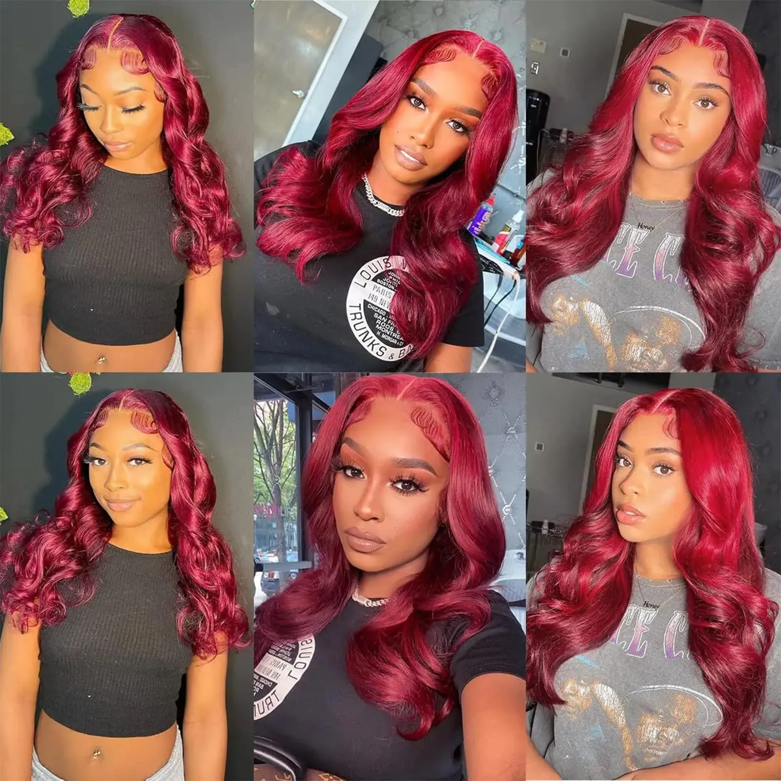 13x4Lace Front Synthetic Wine Red Wig 32Inch Long Natural Wave Big Curly Wigs Versatile Style For Daily Use 180 Density heat-resistant fiber Look Like