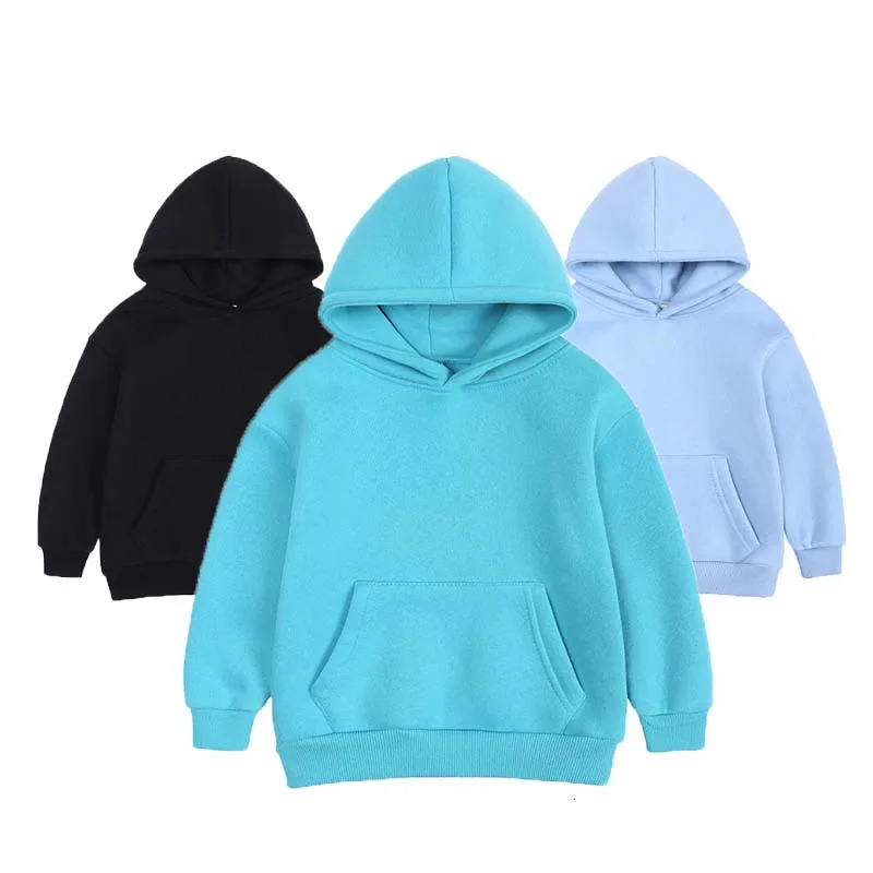 Childrens Clothing Kids Boy Hoodies 1-7 Years Autumn Winter Girls Casual Solid Color Hooded Sweatshirt Tops 250121