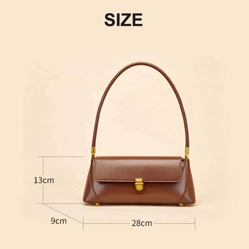 Niche Stick Fashion New Retro Underarm French Shoulder Bag Genuine Leather Handbag