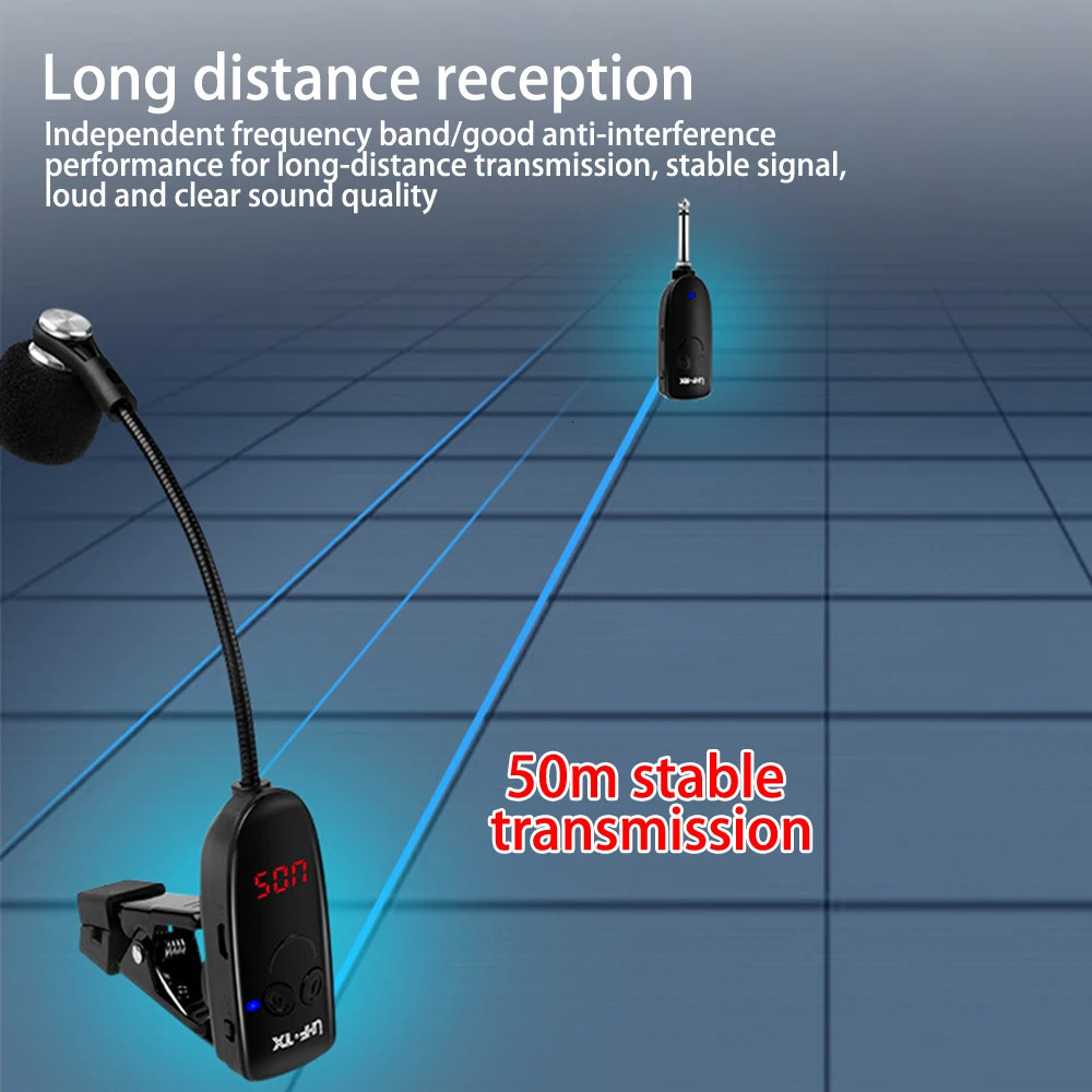 Wireless Instruments Pickup Pmplifier for Saxophone Trumpet Trombone Professional Microphone Wireless Receiver Transmitter 250121
