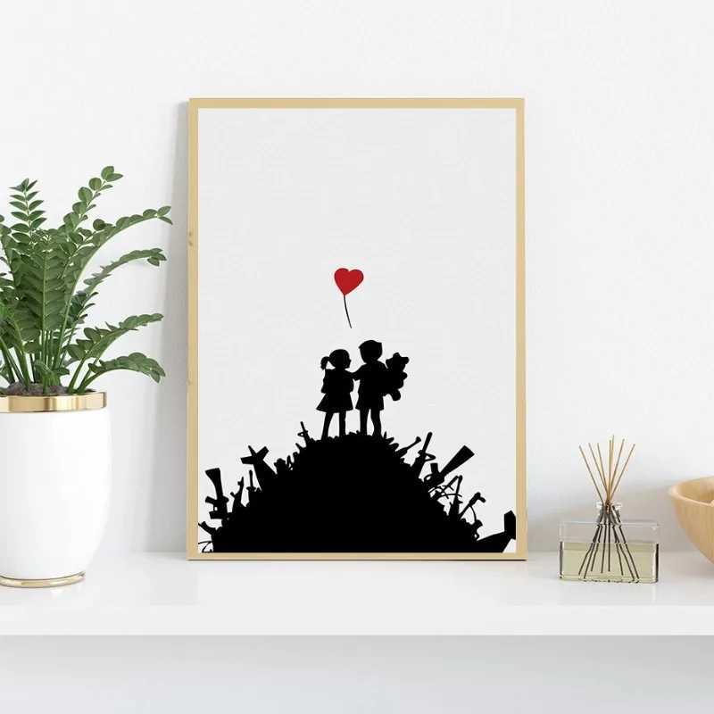 Banksy Street Graffiti Decorative Canvas Painting Girl with Balloon Follow Your Dreams Art Poster PrintsRoom Wall DecorC250122