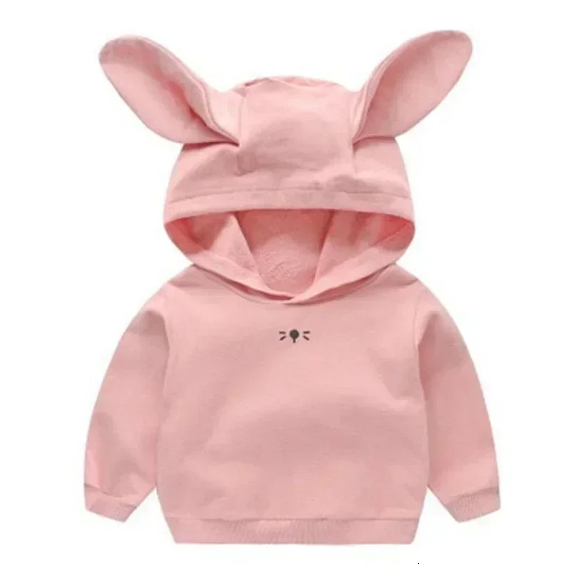 Baby Girls Boys Hoodies Infant Sweatshirts Kids Coat Hooded Pollover Outerwear Rabbit Ears Clothes Spring Autumn Childrens Tops 250121