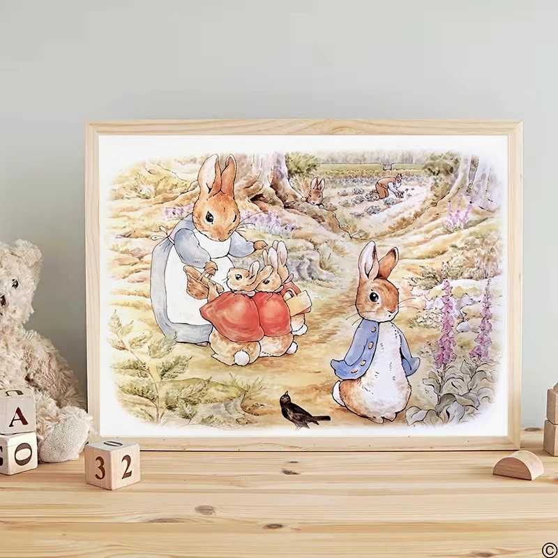 Peter Rabbit Beatrix Vintage Cute Bunny Fairy T Illustration Poster Canvas Painting Wall Art Picture Girls Ro He Decor Y250122