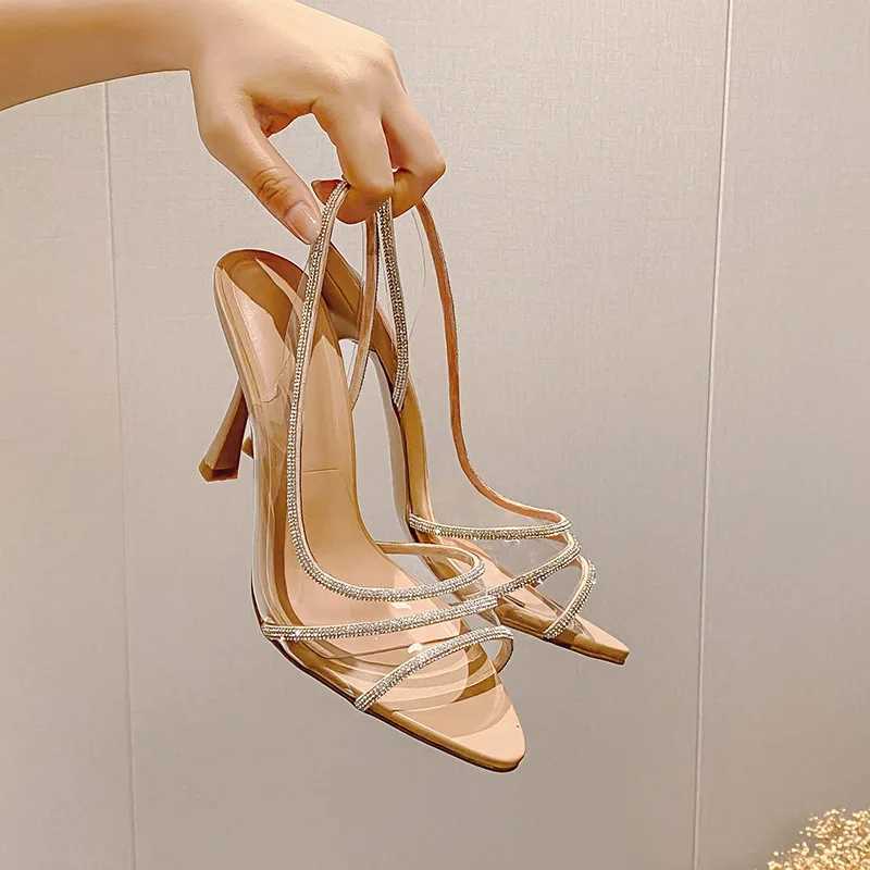 Km-Roya Quality 9Cm/3.5Inch Heel New Wen Sandals Brand Desig Hot Fem Pumps Party Pr Thin High H Clear Shoes Z250311