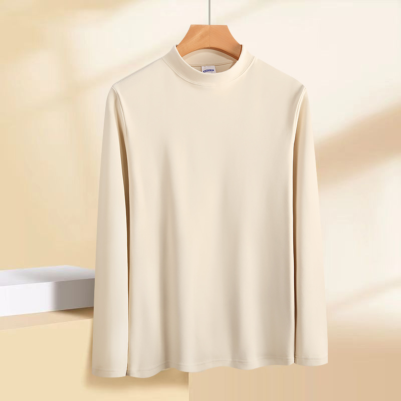 FC004 Double-sided brushed slim men's long-sleeved T-shirt with thick warm sweatshirt