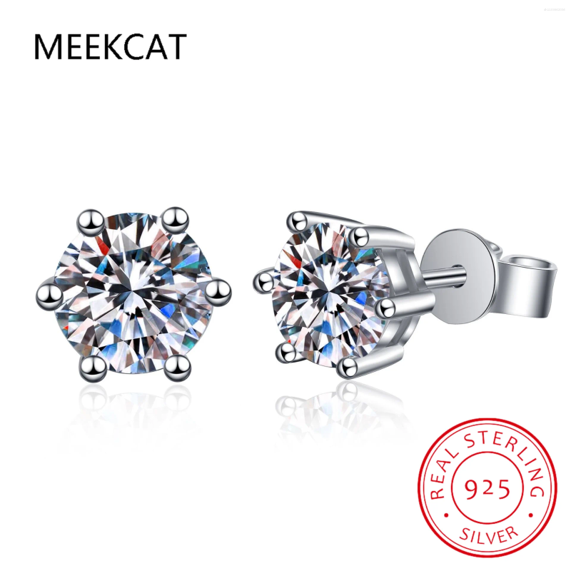 Stud Earrings Real 0.1ct-3ct D Color Certified Moissanite Diamond For Woman 925 Sterling Silver Wedding Luxury Fine Jewelry