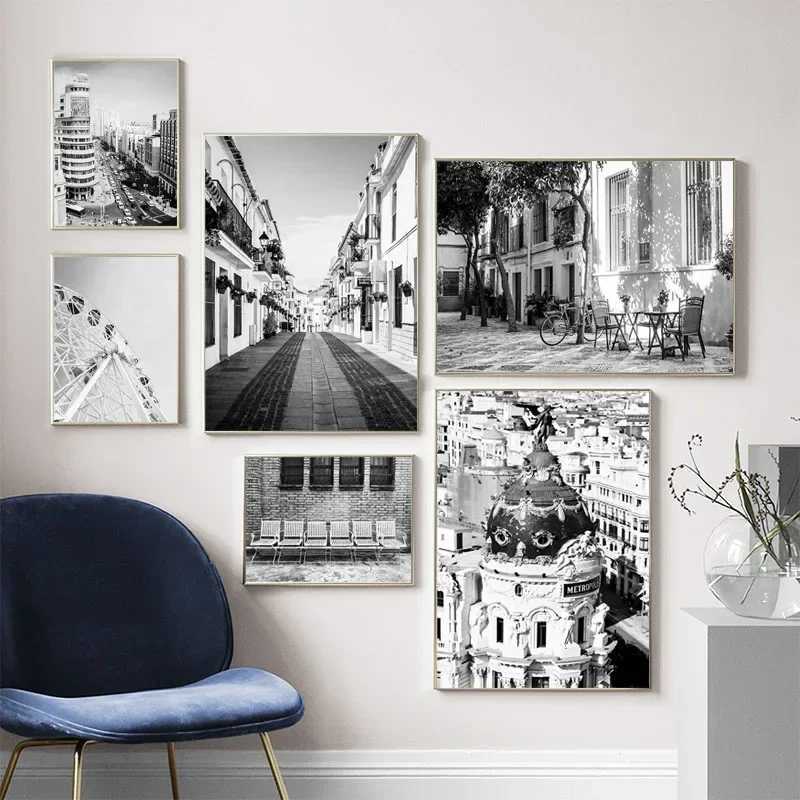 Madrid Spain Wall Art Poster Street Scenery Canvas Paintings on The Wall Posters and Prints for Living Ro He Decor Pictures Y250122