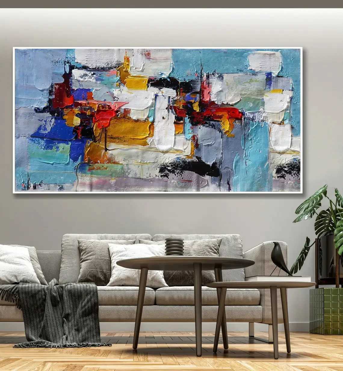 Scandinavian Abstract Wall Art Impressionism 3D Texture HD Canvas Oil Painting Poster Print A Bedroom Living Room Decoration Y250122