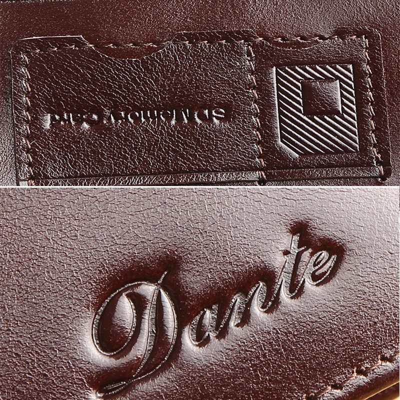 Dante Mens Leather Wallet RFID Anti-theft Brush Head Layer Cowhide Retro Casual Vertical Multi-Function Money Bag Money Clips 250118
