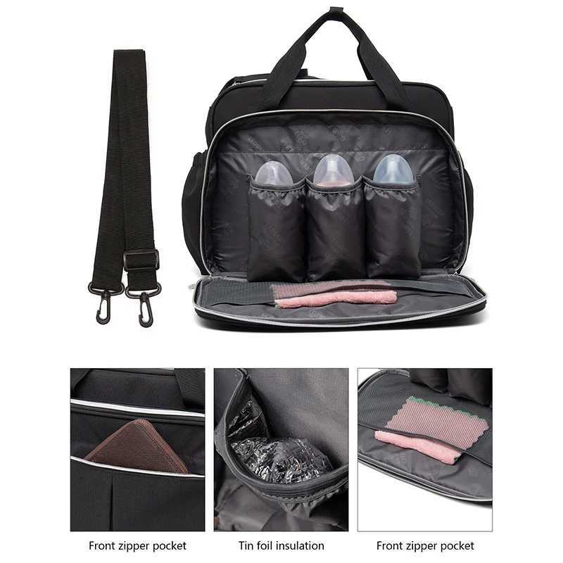 Original LEQUEEN Mom Bag Large Capacity Diaper Bag Gray Handbag for Mother Baby Nappy Bag Maternity Bags Baby Stroller Bag C250326