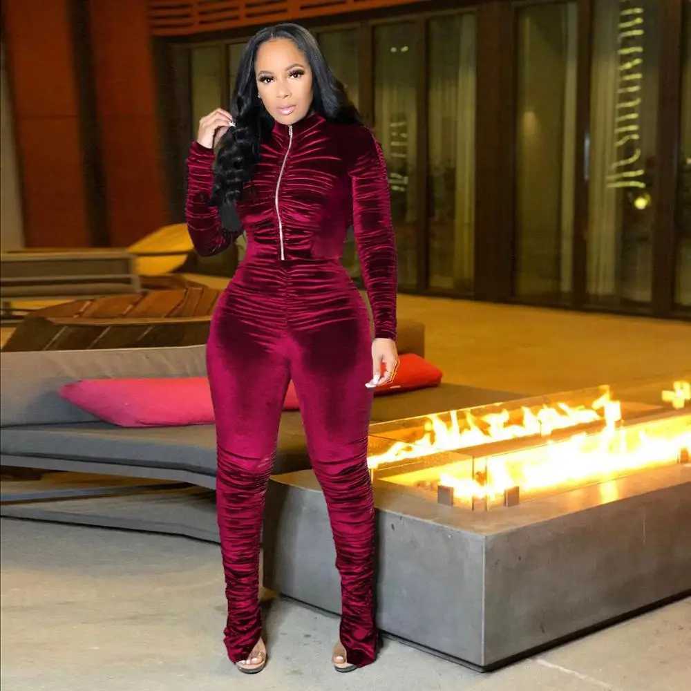 Women's Two Piece Pants two piece women sets tracksuit two piece set sweatsuits for women club outfits for female clothing stacked sweatpants out