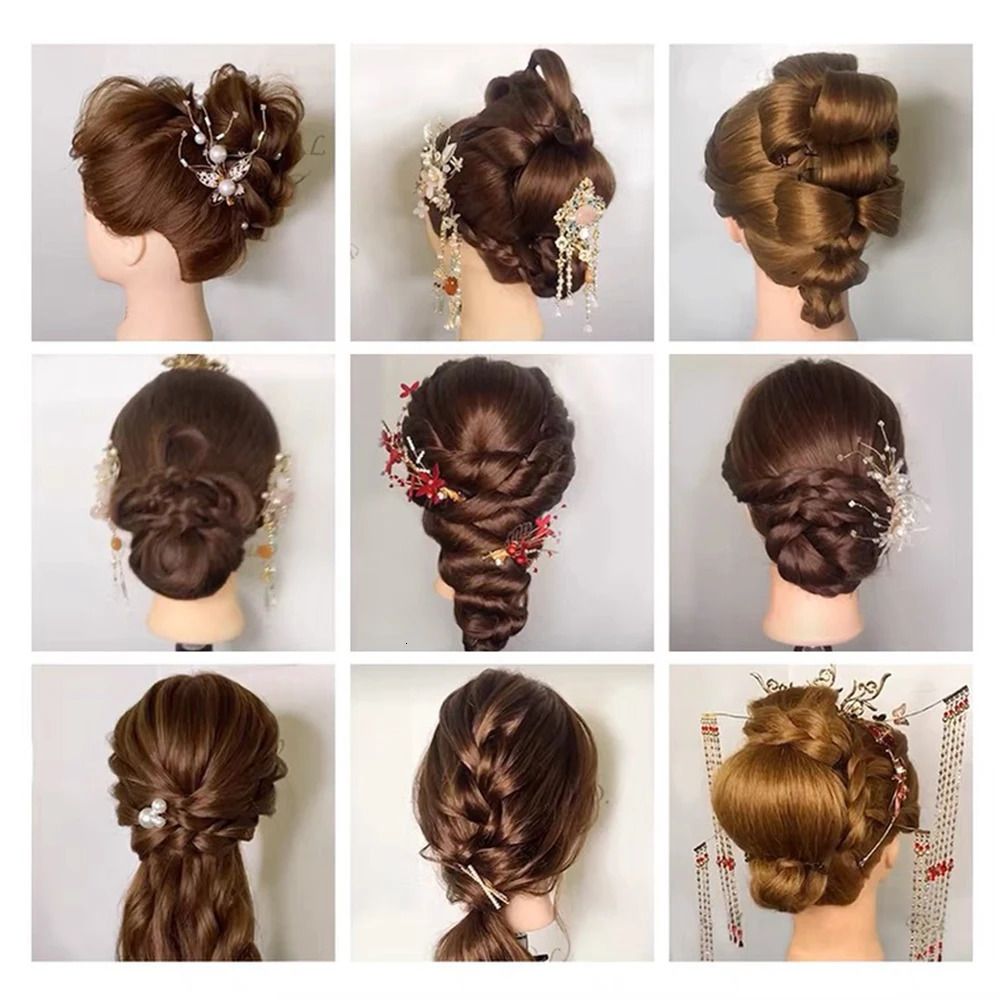 Mannequin Heads Hair Styling Manikin Cosmetology Doll Head With Stand Tripod Practice Braiding Hair Hairdressing Training Model 250114