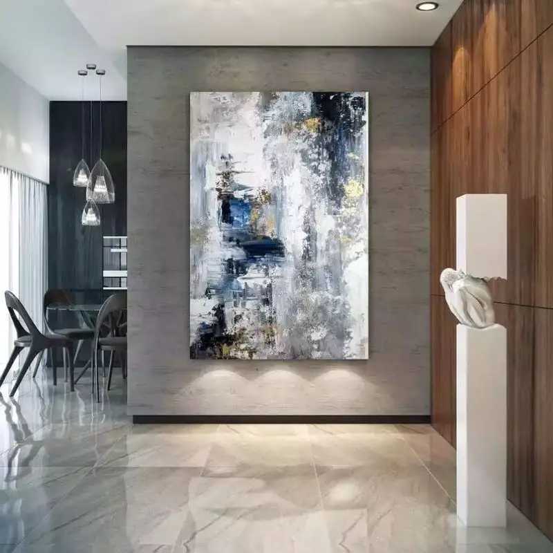 Large Hand Painted Abstract Oil Painting Modern Textured Wall Art for Decor Y250122