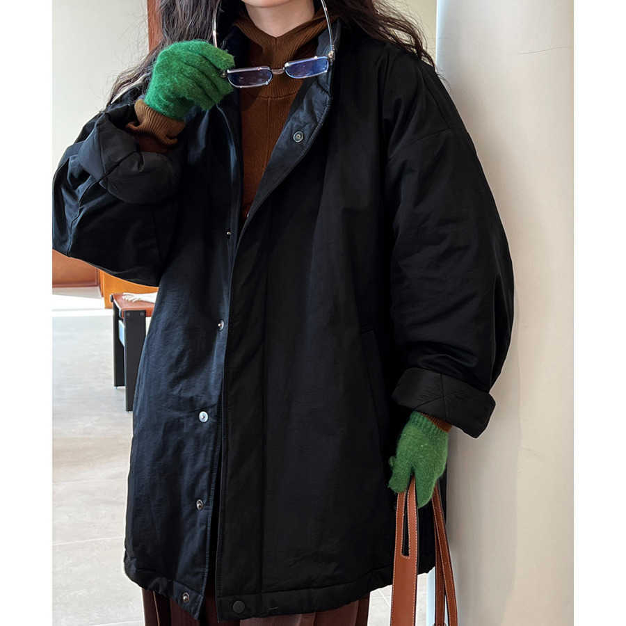 Minimalist Cotton Jacket Womens Winter New Oversized Cotton Workwear Cotton Jacket Women Jackets Coat Woman Fur 241209