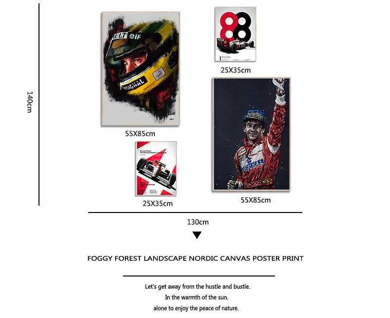 Ayrton Senna F1 Form Legend Star Champion Race Car Poster Wall Art Canvas Prints Vintage Painting For This Ro Decor Y250122