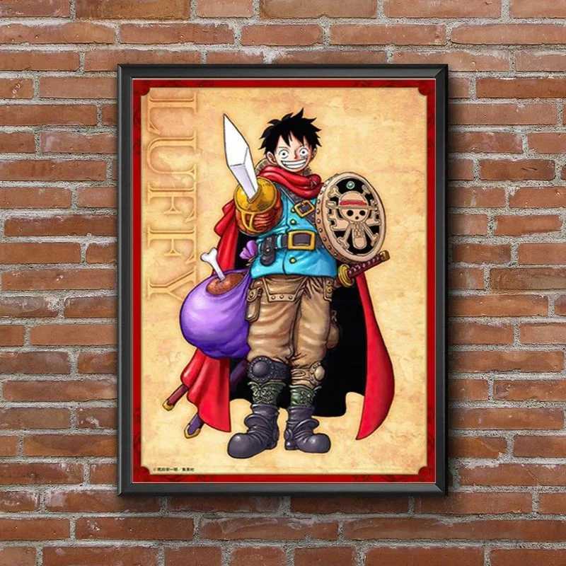 Japan Anime Wanted Retro Cartoon Canvas Painting One Piece Luffy Art Posters Print ral Pictures He Wall Aesthetic Decorative Y250122