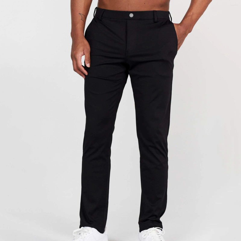Men's Pants 2025 Solid Slim Fit Long Fashion Business Casual Simple Versatile Straight Pant Comfortable High Waist Man