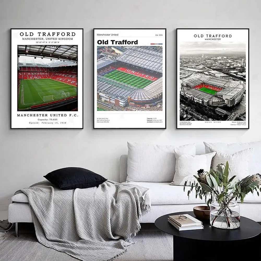 Sports Venue Canvas Painting Football Field Cricket Old Trafford Stadium Wall Art Poster Print Gift Ro Decor Y250122