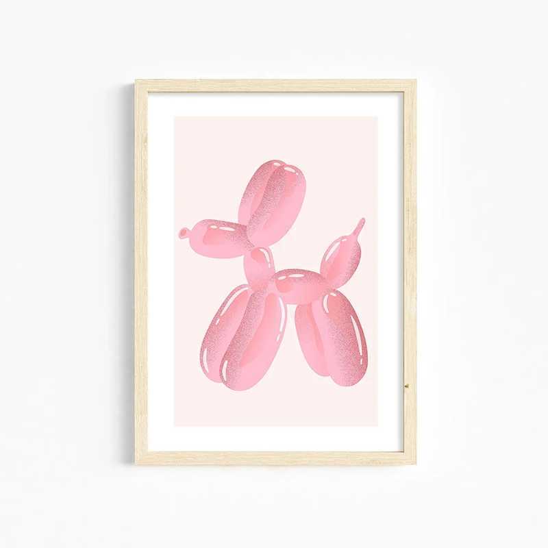 Trendy Watercolor Bows Balloon Puppy Preppy Posters and Prints Canvas Printing Wall Art Picture for Girls Ro He Decor Y250122