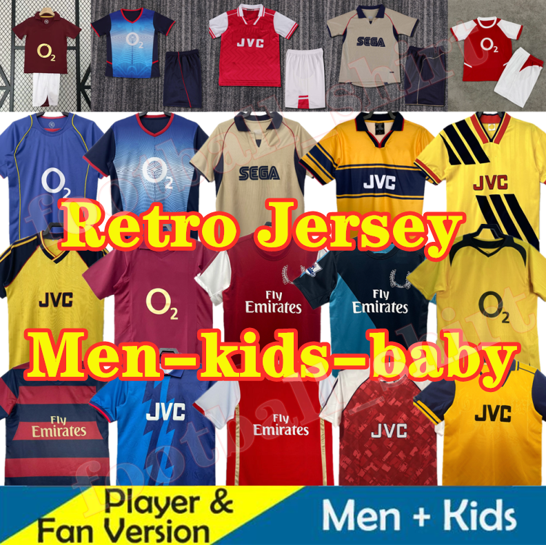 97 99 Arsenalfc Retro soccer jerseys HENRY Men-kids-baby HOME HIGHBURY FOOTBALL SHIRT PIRES REYES 02 03 05 06 98 99 BERGKAMP 94 95 van Persie arsen Galla